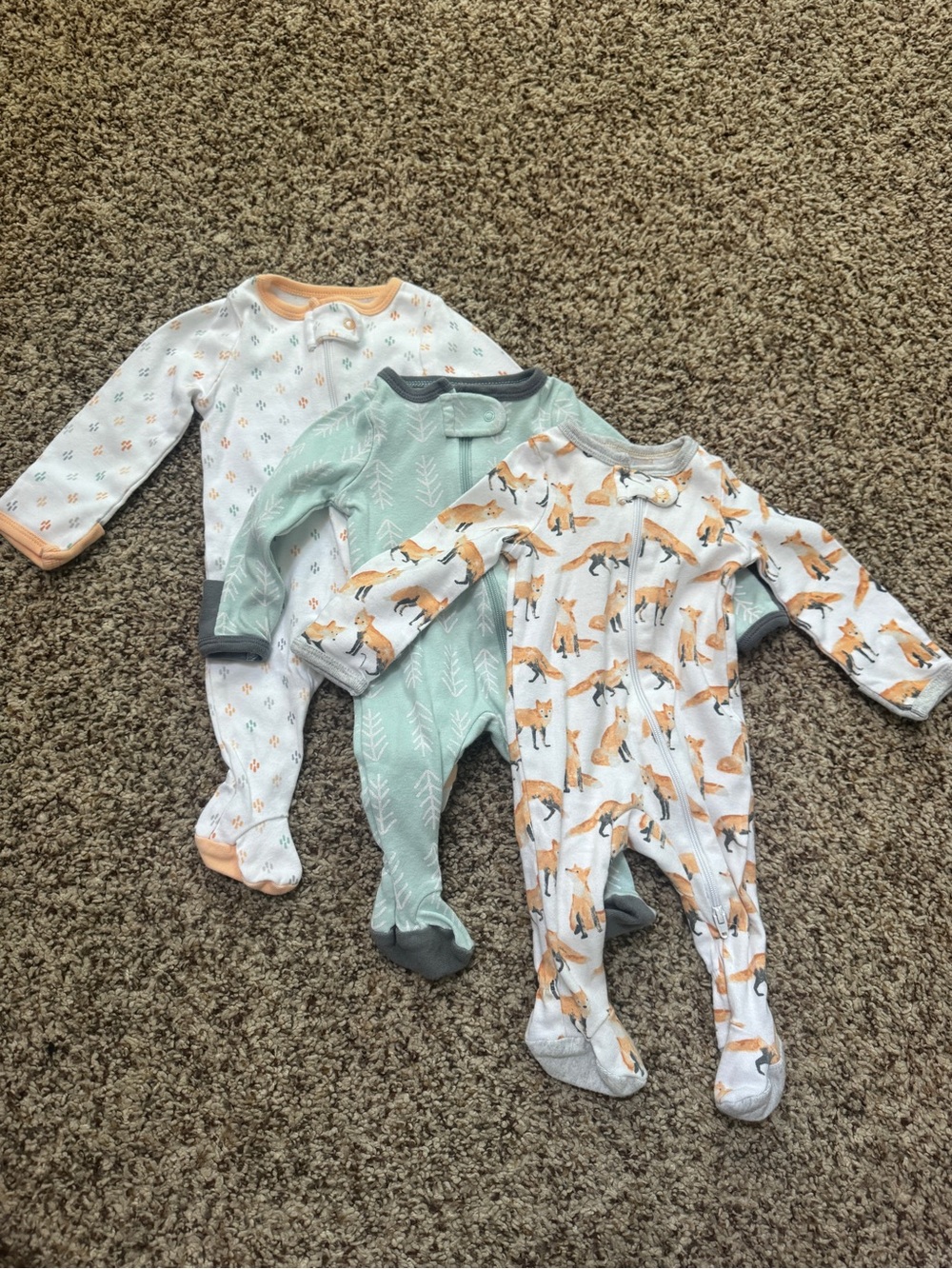 Cloud Island Newborn Zipper Footed Sleeper Bundle Lot